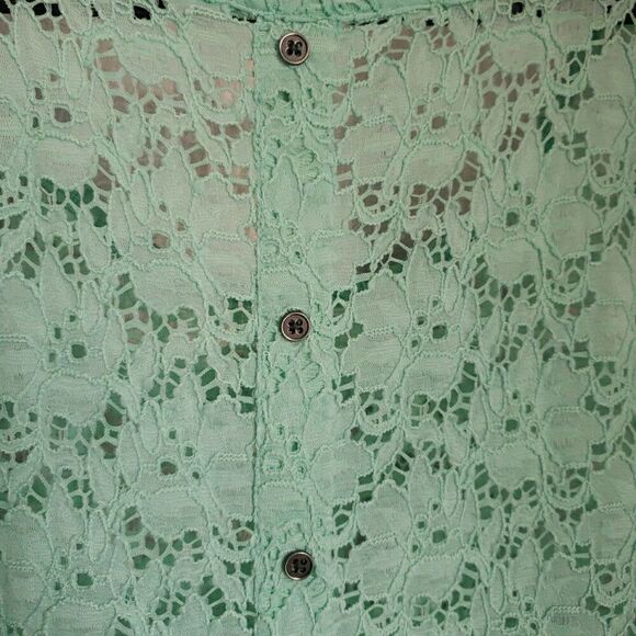 Y2K Vanity Essentials Women's Size M Mint Full Lace Tank Top No lining 90's - Picture 7 of 11